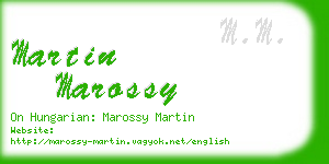 martin marossy business card